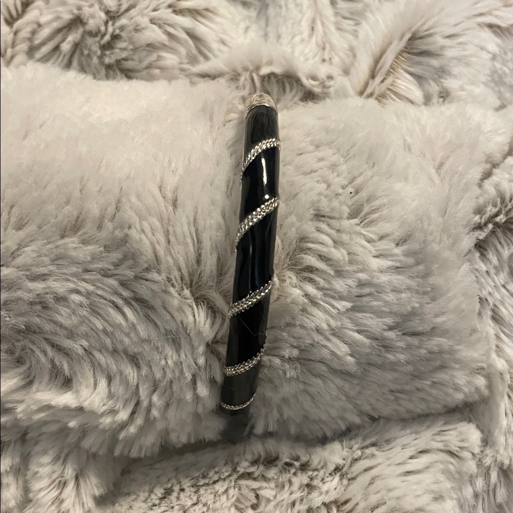 Black and Silver Bangle Bracelet
